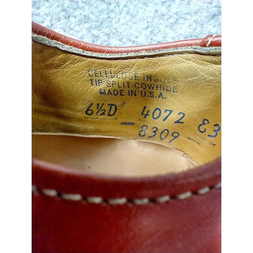 Footmates Vintage infant Red Black Leather Kiltie Oxford Shoes Made in USA 6.5 D - Picture 11 of 12